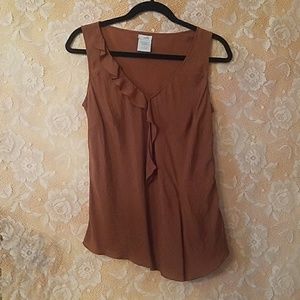 ANTHROPOLOGIE ODILLE TOP BROWN SZ 10